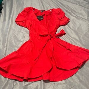 White Fox Cherry Red Mini Dress NWT